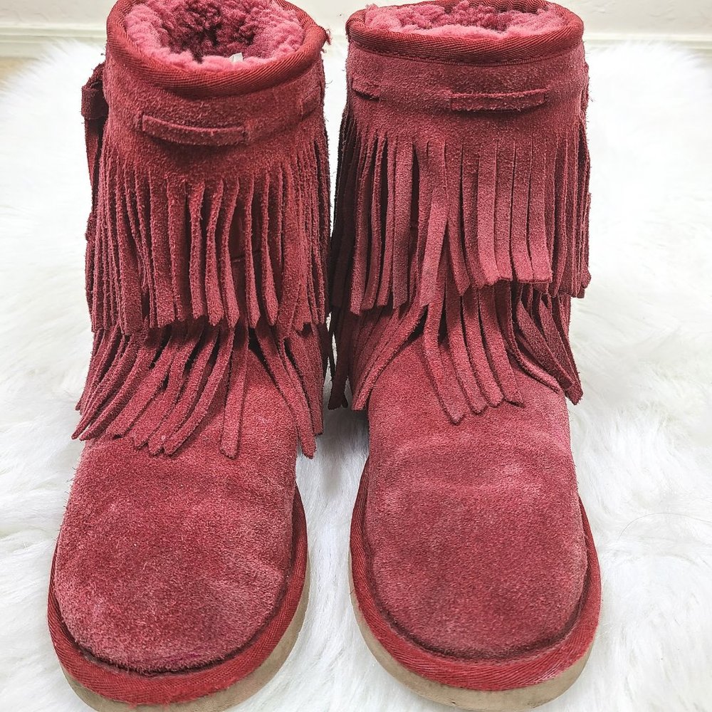 Koolaburra By Ugg Suede Tiered fringe Boots - Picture 3 of 13